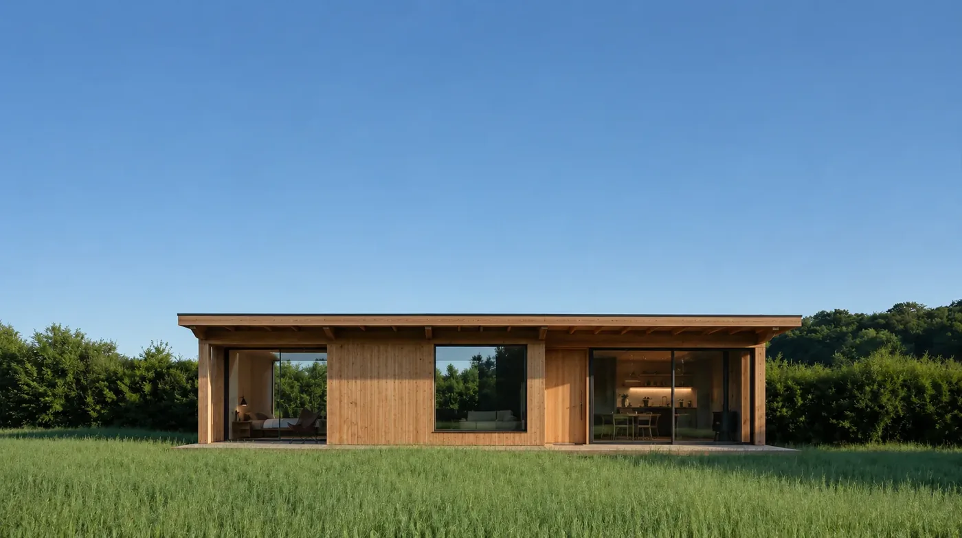 Timber prefab residence representing Arch Spaces Group in the global market